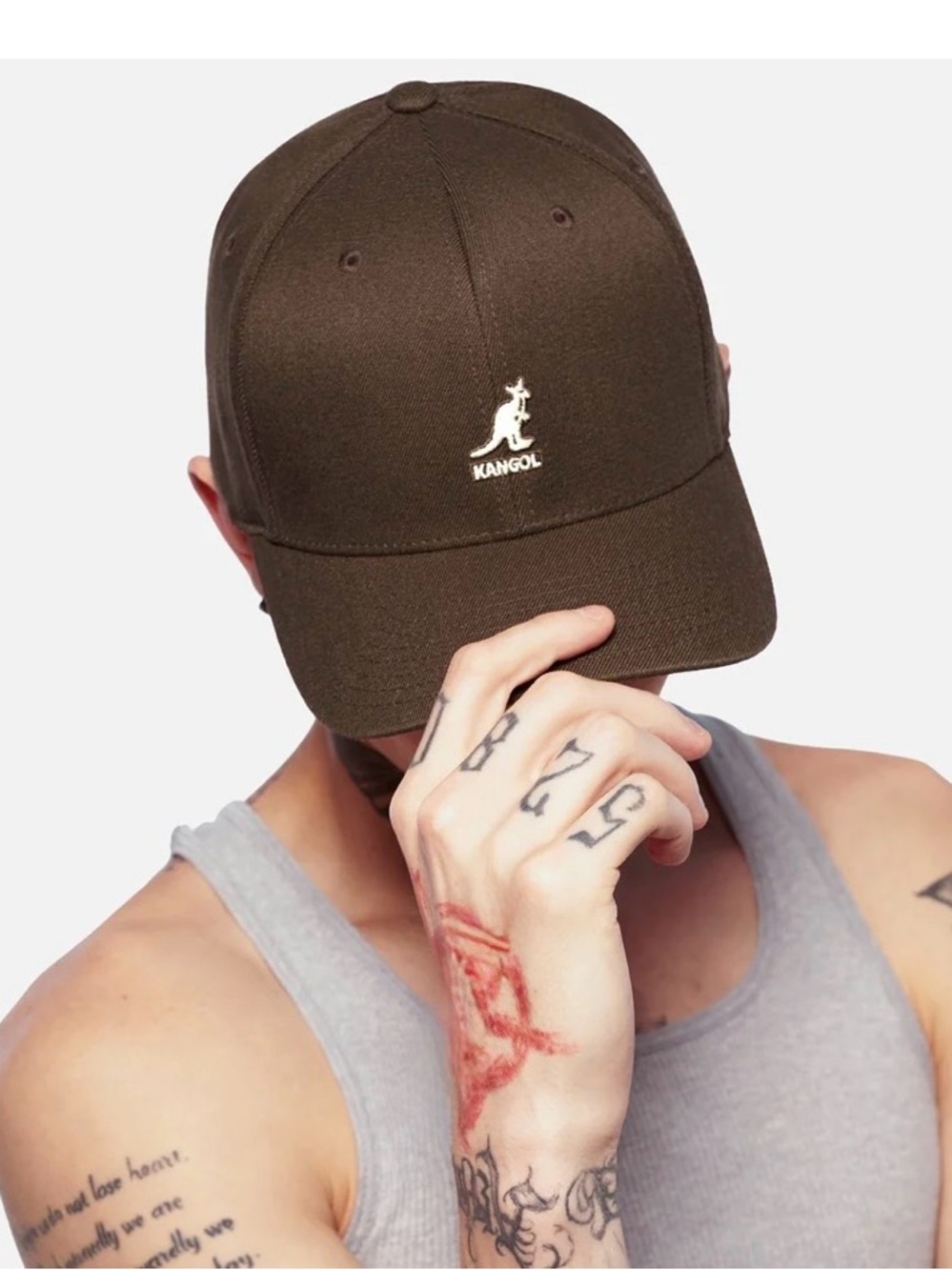 Kangol FlexFit Men’s Baseball Hat Wool Flexfit Brown L/XL Embroidered Logo